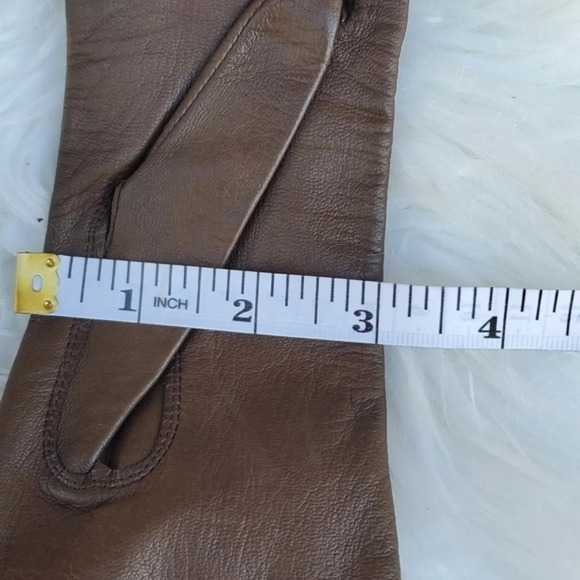 Vintage Brown Mid‎ Length leather gloves 6.34 - Picture 12 of 13